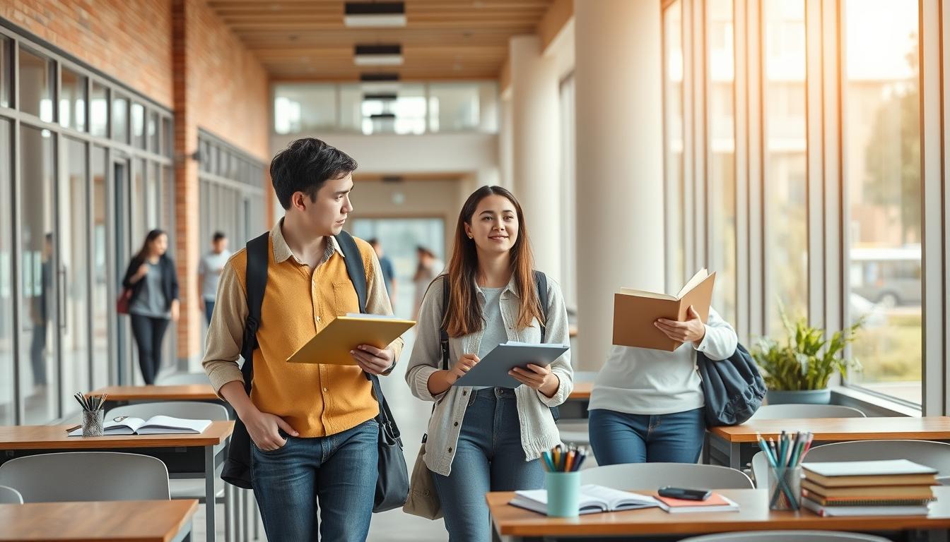 Students collaborating in study space